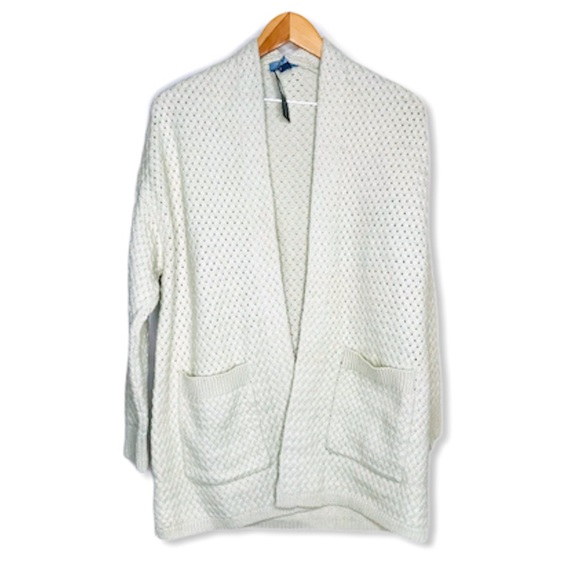 Yaira Sweaters - Yaira Heavy Knit Cream Cardigan Pocket Sweater